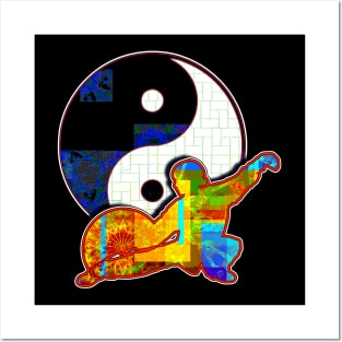 Tai Chi Fan Posture With Ying Yang Symbol Posters and Art